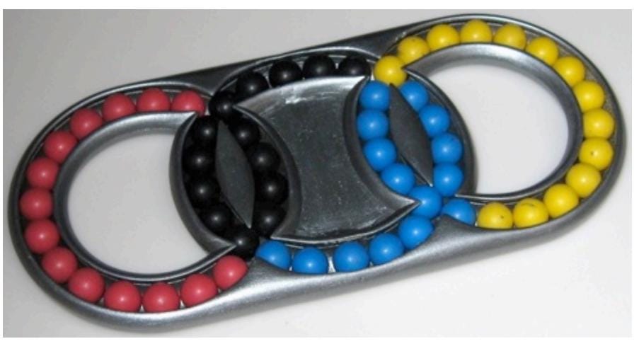 Hungarian Rings Triple Puzzle Game - Sliding Color – Devil’s Circles Marble Brain Teaser, Color Matching Logic Toy for Adults & Kids