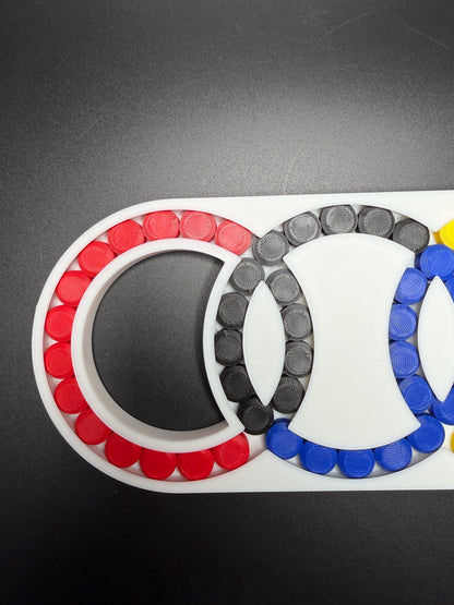 Hungarian Rings Triple Puzzle Game - Sliding Color – Devil’s Circles Marble Brain Teaser, Color Matching Logic Toy for Adults & Kids