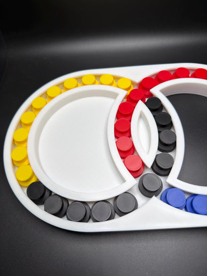Hungarian Rings Puzzle Game - Sliding Color – Devil’s Circles Marble Brain Teaser, Color Matching Logic Toy for Adults & Kids