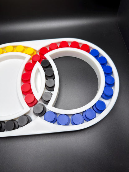 Hungarian Rings Puzzle Game - Sliding Color – Devil’s Circles Marble Brain Teaser, Color Matching Logic Toy for Adults & Kids
