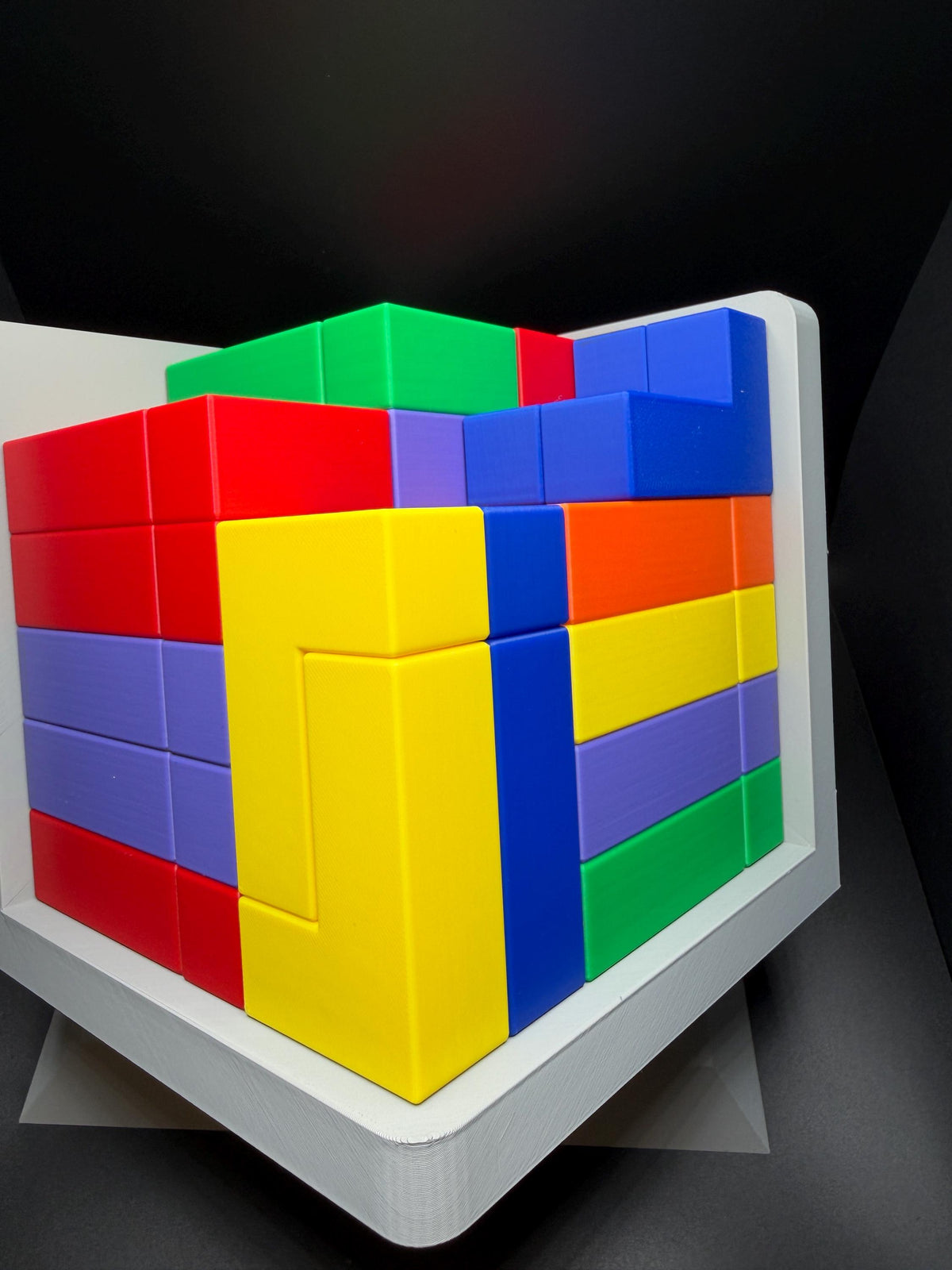 54 Piece L Shape Challenge Cube - High Quality 3D Printed Puzzle for All Ages, Fun & Difficult to Solve - Brain Teaser Game