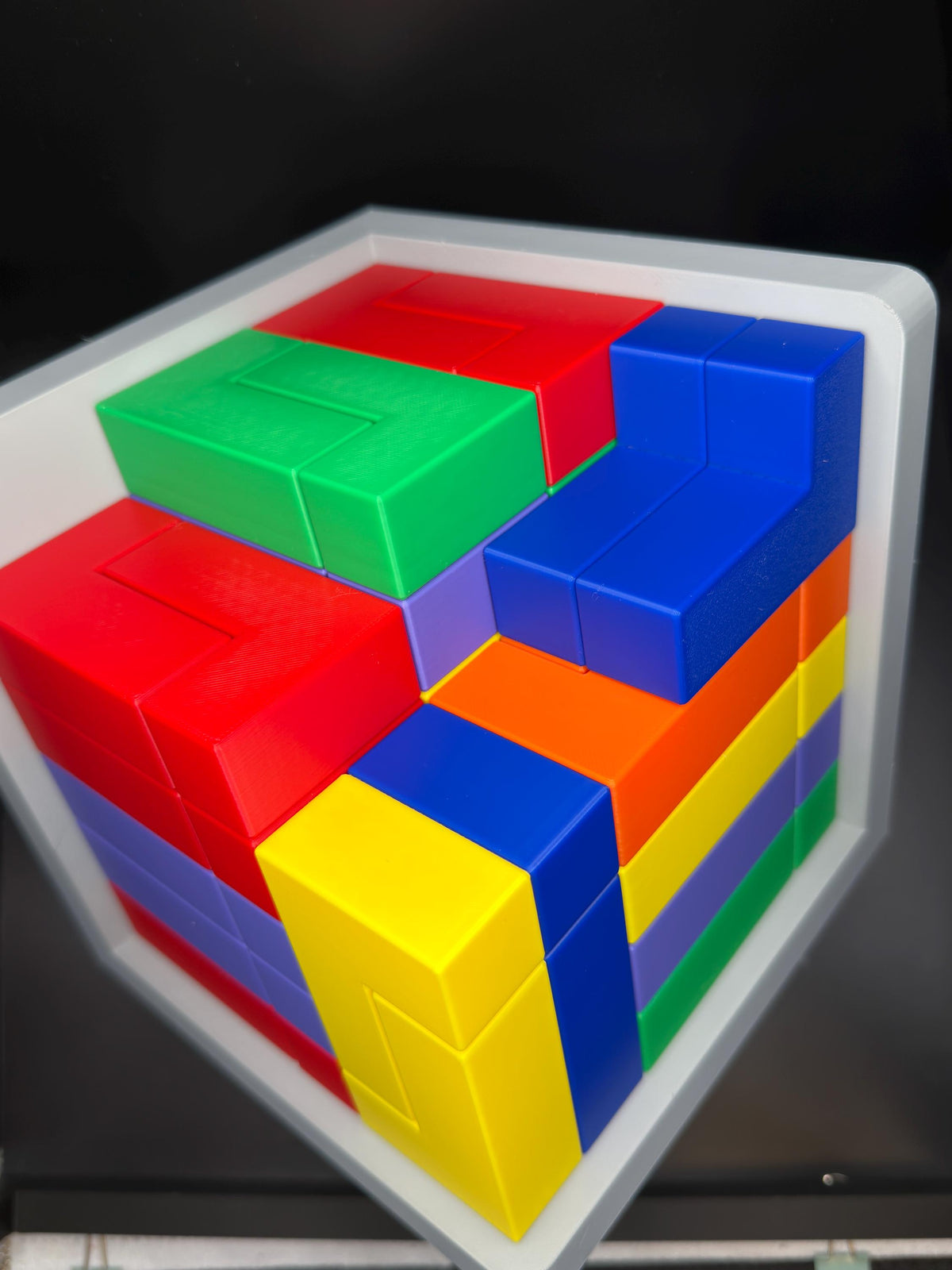 54 Piece L Shape Challenge Cube - High Quality 3D Printed Puzzle for All Ages, Fun & Difficult to Solve - Brain Teaser Game