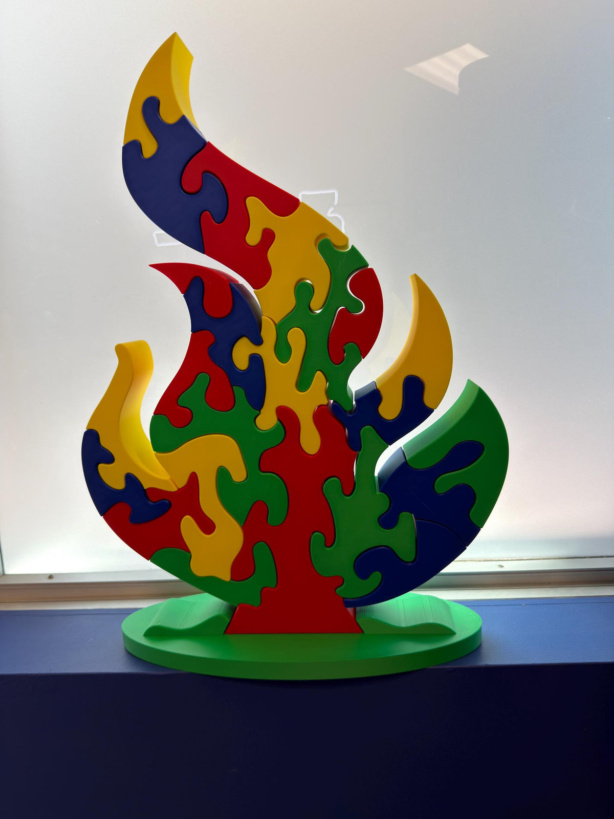 16" Fire Puzzle Survivor Replica - Double-Sided 3D Printed Gift for Puzzle Lovers & Survivor Fans