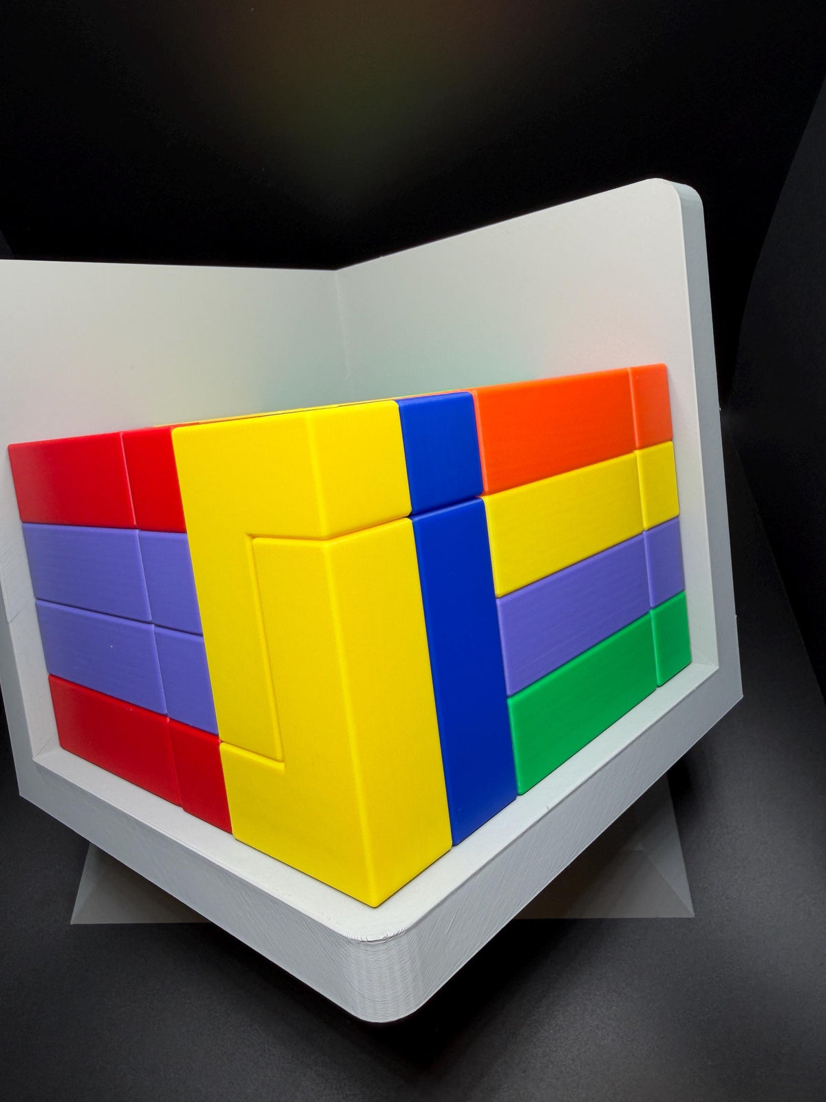 54 Piece L Shape Challenge Cube - High Quality 3D Printed Puzzle for All Ages, Fun & Difficult to Solve - Brain Teaser Game