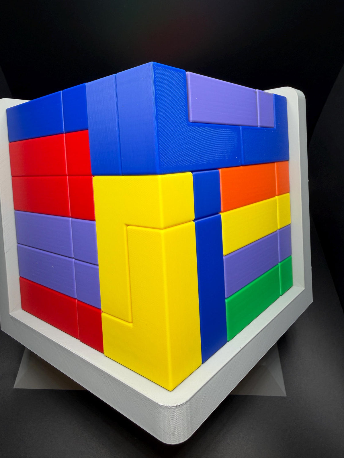 54 Piece L Shape Challenge Cube - High Quality 3D Printed Puzzle for All Ages, Fun & Difficult to Solve - Brain Teaser Game