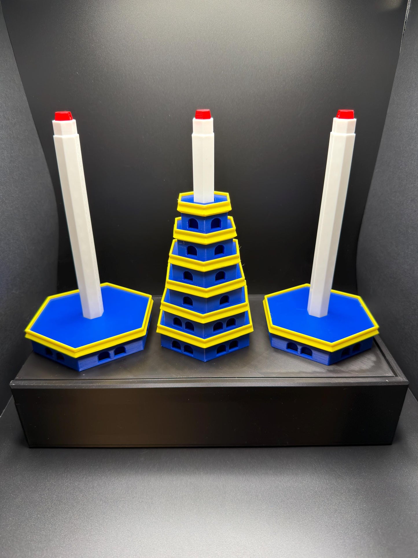 Tower of Hanoi Puzzle | Architectural Pagoda Edition | Classic Mathematical Brain Teaser | STEM Logic Puzzle | Oversized Edition