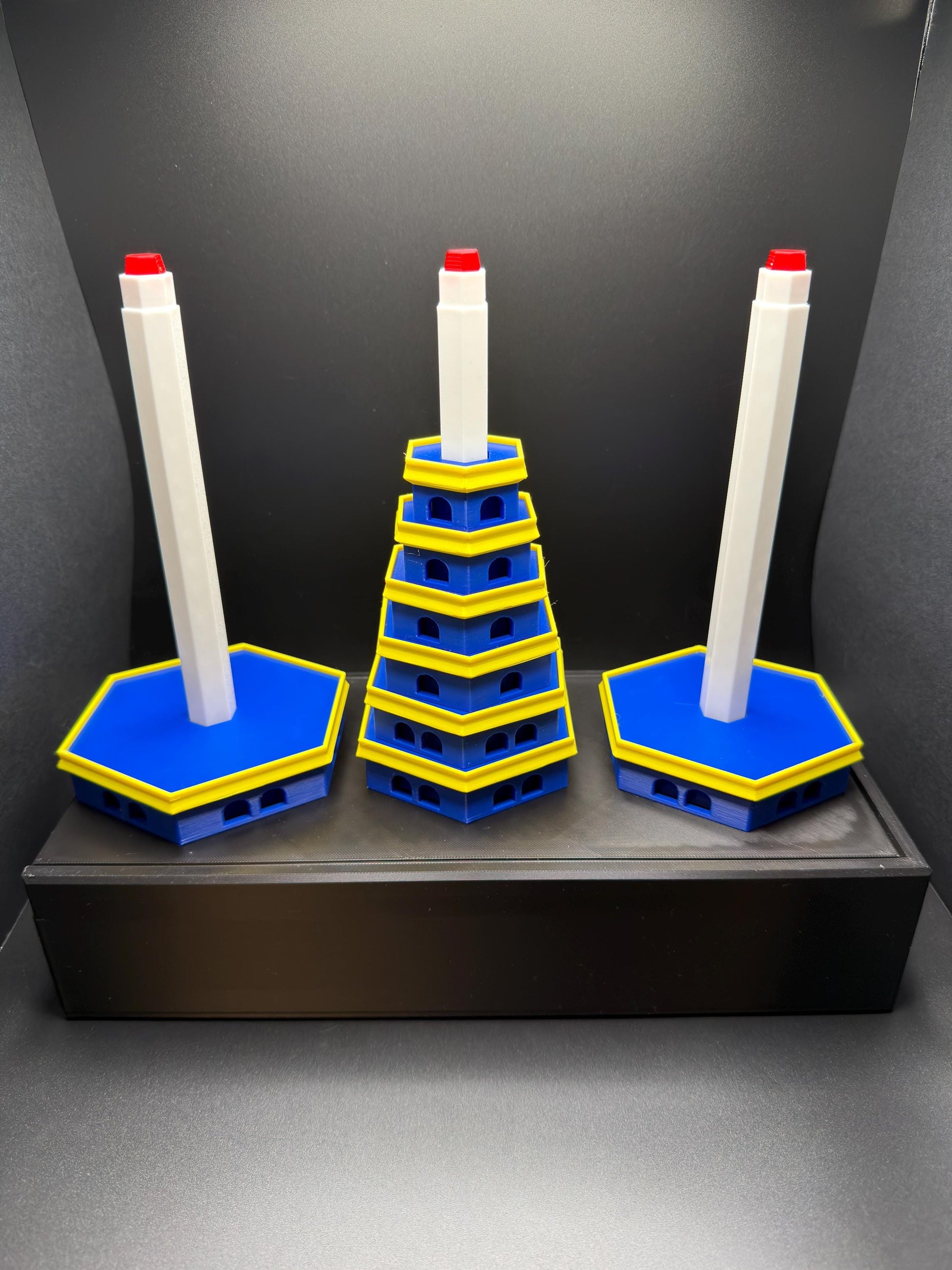 Tower of Hanoi Puzzle | Architectural Pagoda Edition | Classic Mathematical Brain Teaser | STEM Logic Puzzle | Oversized Edition