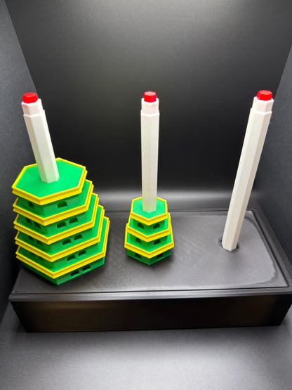 Tower of Hanoi Puzzle | Architectural Pagoda Edition | Classic Mathematical Brain Teaser | STEM Logic Puzzle | Oversized Edition
