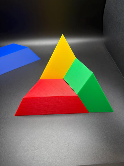 Tetrahedron Pyramid Puzzle 4-Piece – Hard Brain Teaser, Great Gift For Teachers, Students, Classrooms, Up to 400×450×370mm-15.7×17.7×14.6in