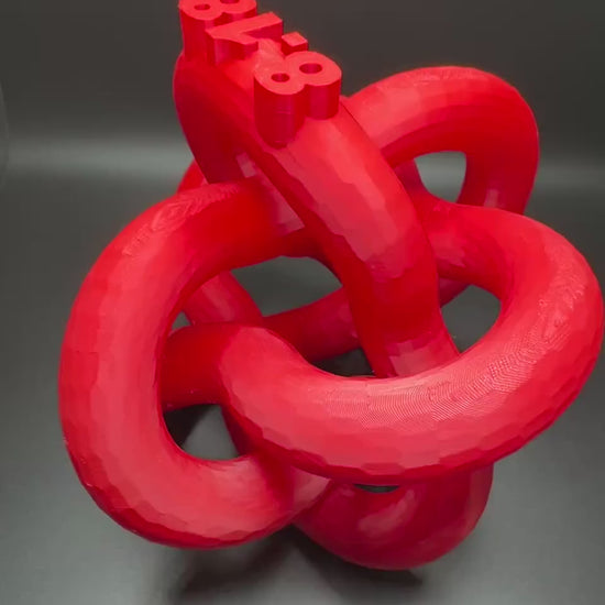 3D Printed 8-18 Knot Art Sculpture - Unique Gift for Home Decor, Modern Art, Desk Ornament, Handmade Decorative Piece