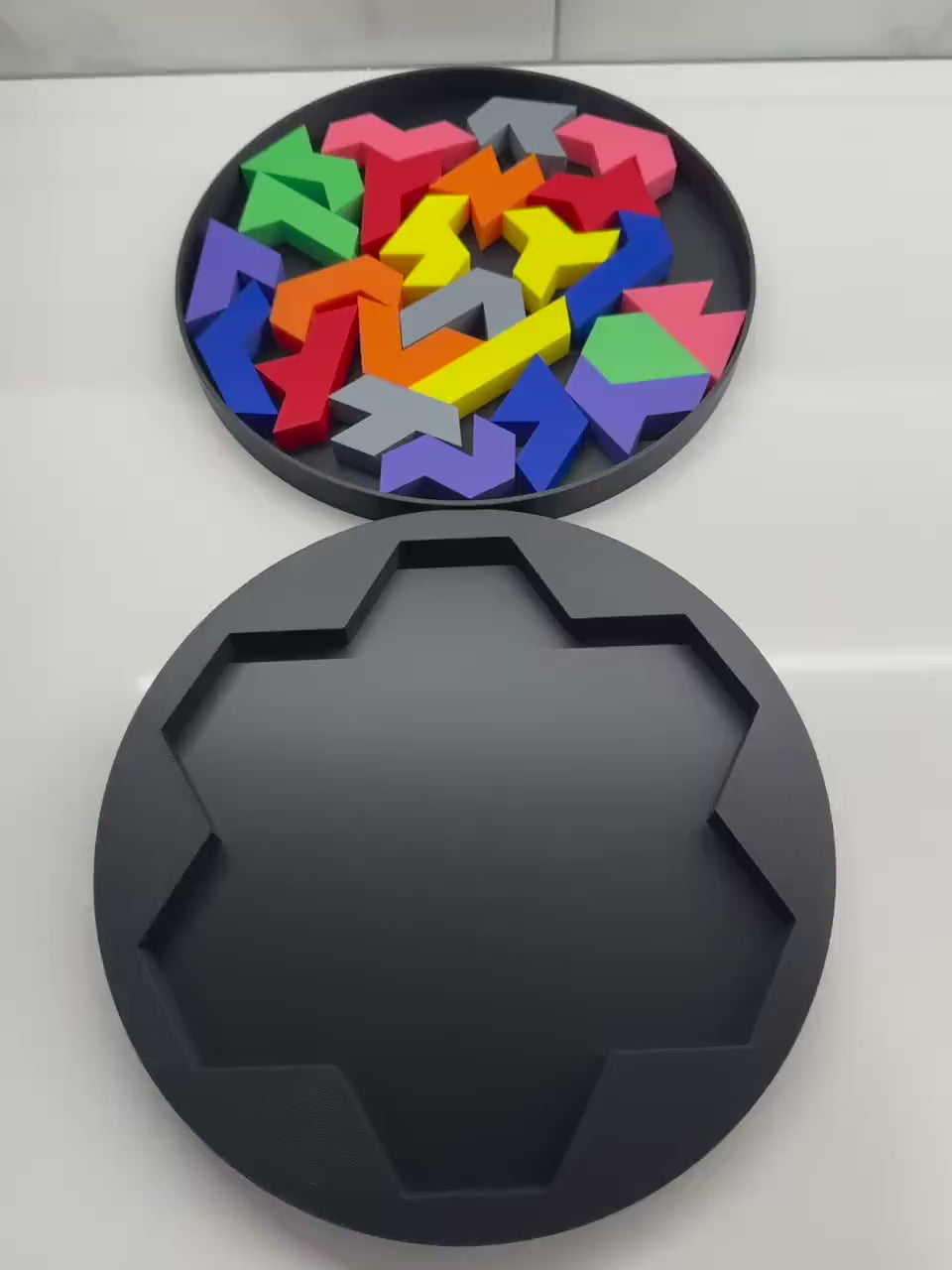3D Printed Heptiamonds Puzzle with Box - Challenging Brain Teaser, Unique Gift, Fun for All Ages, Educational Toy