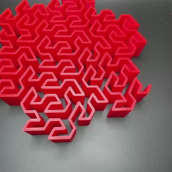 Gosper Curve Puzzle - Fractal Art for Home Décor, Unique Mathematical Gift, Educational Toy & Brain Teaser for Adults and Kids - 3D Printed
