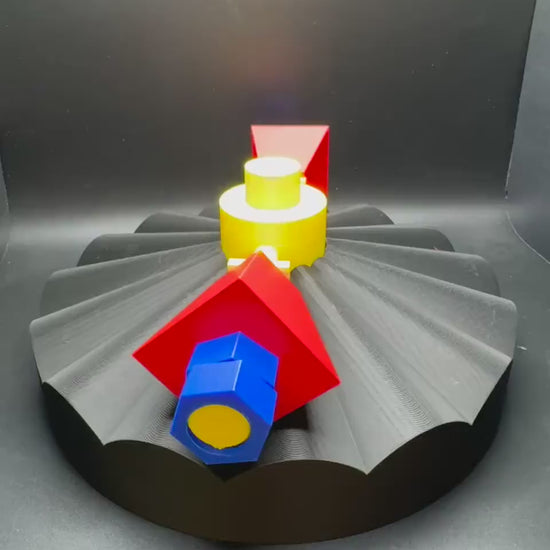 Square Wheels on Circular Track Model - High Quality 3D Printed Math Visual, Educational Geometry Sculpture, Unique STEM Decor Gift
