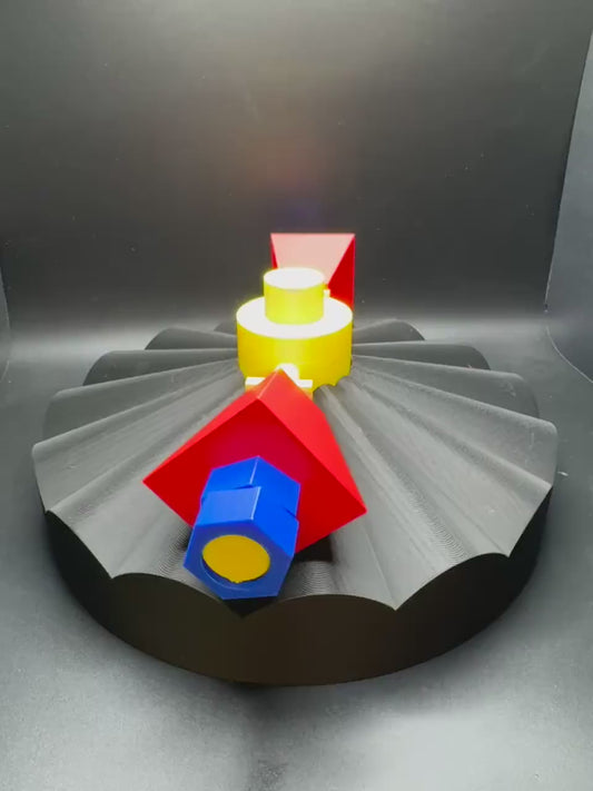 Square Wheels on Circular Track Model - High Quality 3D Printed Math Visual, Educational Geometry Sculpture, Unique STEM Decor Gift