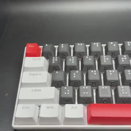 Braille Keyboard Key Cap Set Cherry MX - Artisan Handmade Accessibility Tool for the Visually Impaired - Great Gift - 2 Styles Available
