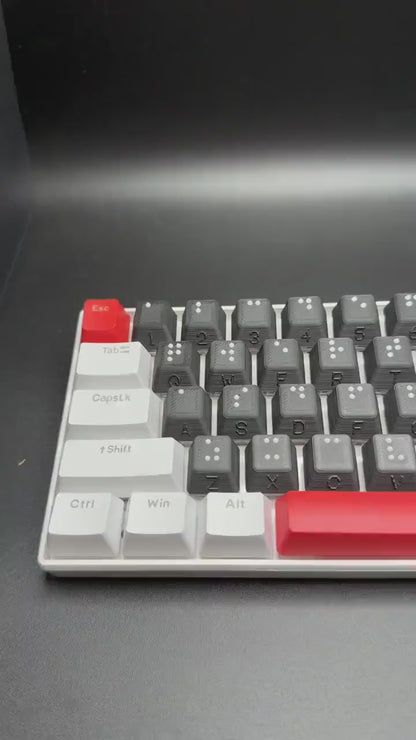 Braille Keyboard Key Cap Set Cherry MX - Artisan Handmade Accessibility Tool for the Visually Impaired - Great Gift - 2 Styles Available