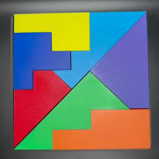 Disappearing Square Puzzle Version 3 - Vintage Modern Design, Fun Brain Teaser, Fits Perfectly, Challenging Family Game