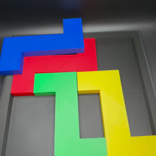 Fit 4 S in a Square Puzzle - Brain Game for Intelligence Challenges | 4 S-Shaped Elements and Square Piece | Fun & Engaging Mind Challenge