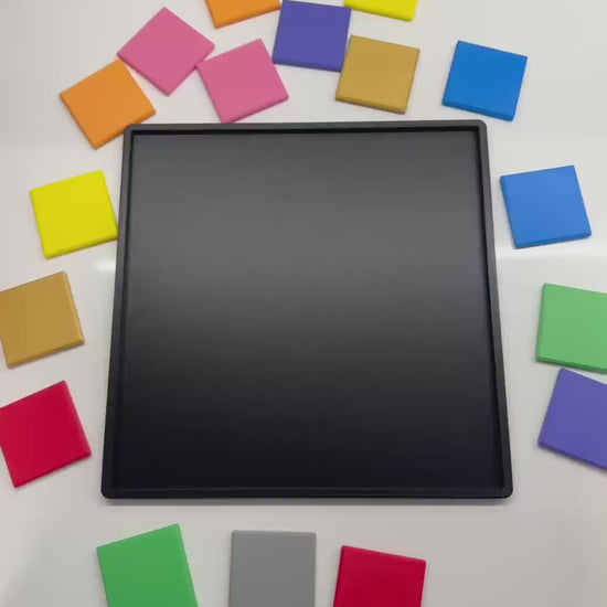 17 Squares Puzzle - 3D Printed Puzzle Brain Teaser: Fit 17 Squares into Square Base Challenge - Unique Mind Game Gift - Large Size 23x23 cm