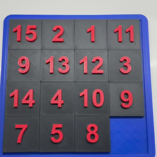 3D Printed 15 Piece Sliding Puzzle - Classic Numbered Tile Game - Handmade Brain Teaser for Kids & Adults