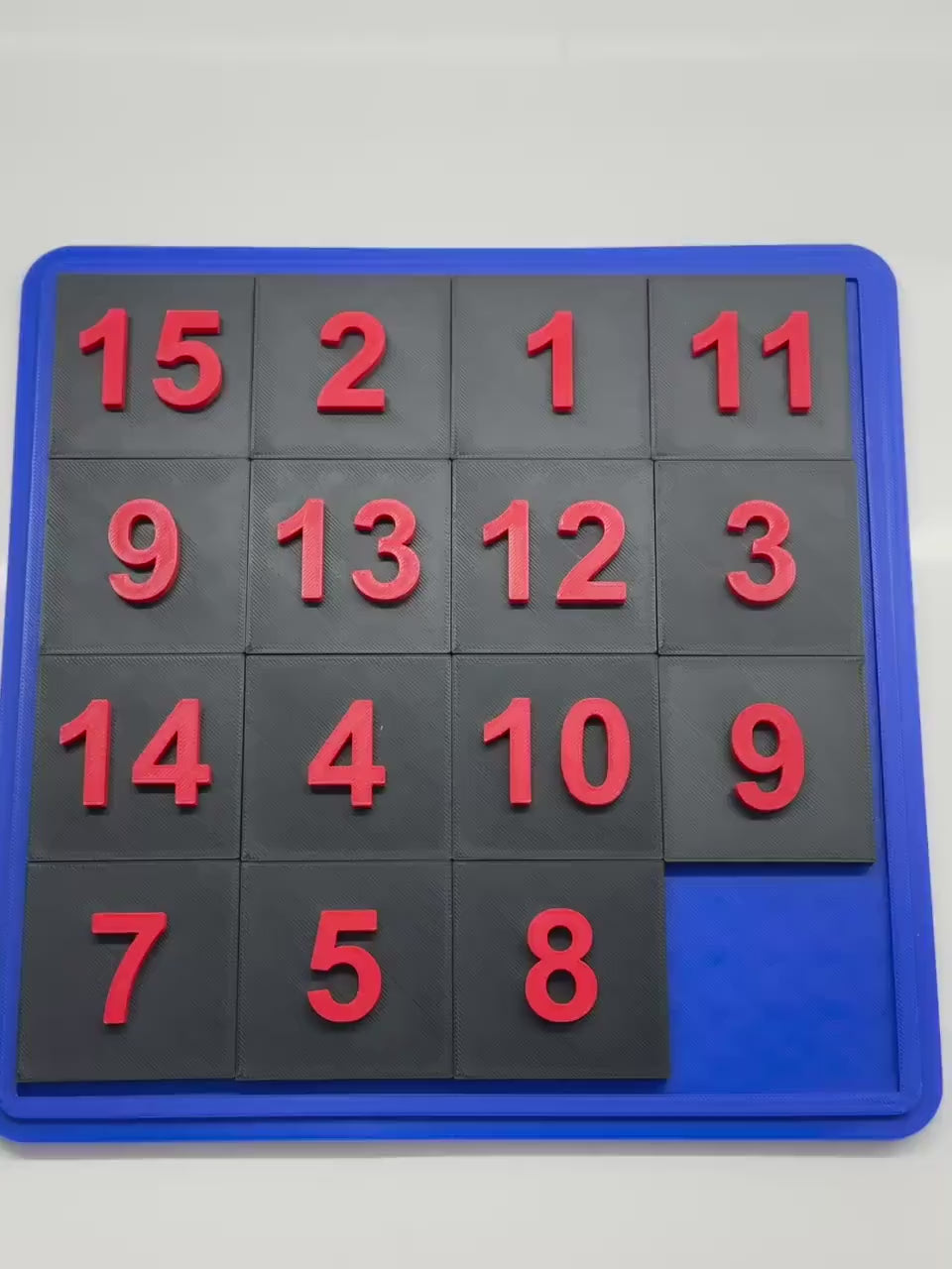 3D Printed 15 Piece Sliding Puzzle - Classic Numbered Tile Game - Handmade Brain Teaser for Kids & Adults