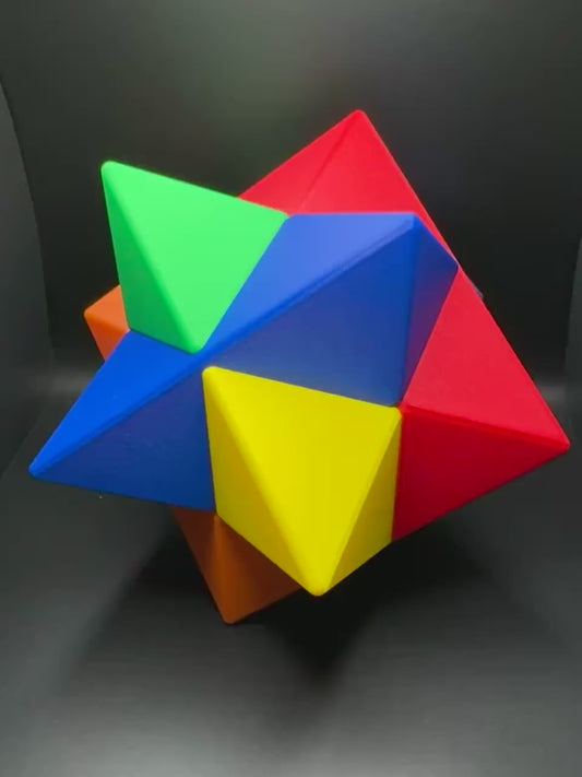 6 Piece Star Burr Puzzle - 3D Printed Quality Gift for Teachers, Students & Home Décor - Unique Art Piece for Him or Her