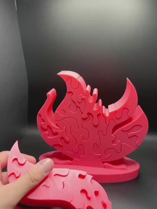 16" Fire Puzzle Survivor Replica - Double-Sided 3D Printed Gift for Puzzle Lovers & Survivor Fans