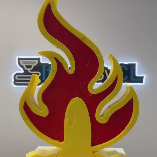 12" Dual Color Fire Puzzle Survivor Replica - Double-Sided 3D Printed Gift for Puzzle Lovers & Survivor Fans