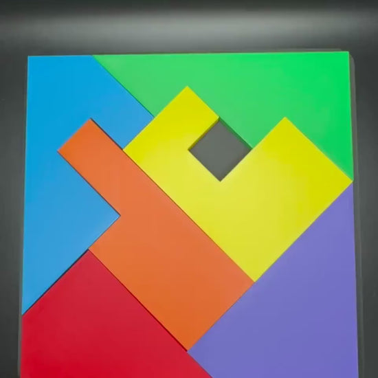 Disappearing Square Puzzle Version 1 - Vintage Modern Design, Fun Brain Teaser, Fits Perfectly, Challenging Family Game