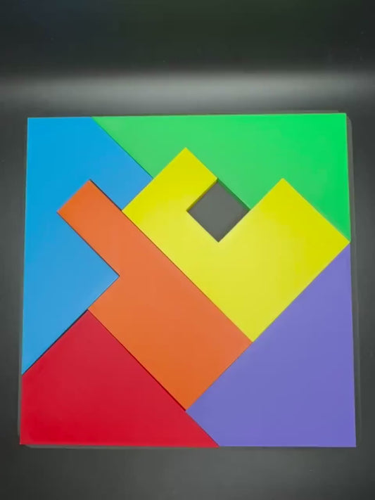 Disappearing Square Puzzle Version 1 - Vintage Modern Design, Fun Brain Teaser, Fits Perfectly, Challenging Family Game