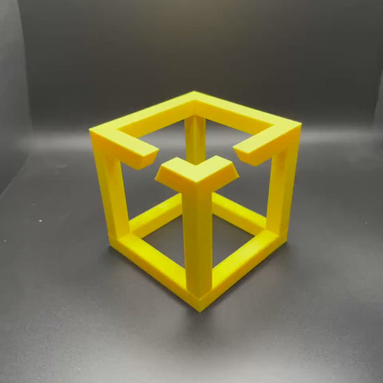 Impossible Cube Puzzle | M.C. Escher Inspired Irrational Object | Optical Illusion 3D Perspective Art | Unique Modern Decor