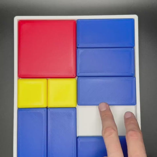 Dad’s Puzzler - Modern Recreation of 1920s Sliding Puzzle - Large 3D Printed Puzzle 20x24cm, Sliding Piece Challenge, Get the Red Square Out