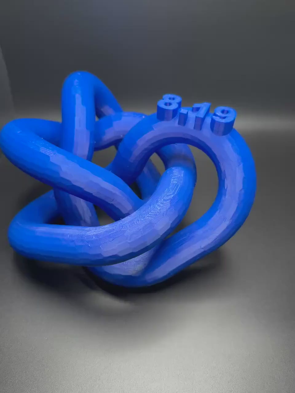 3D Printed 8-19 Knot Art Sculpture - Unique Gift for Home Decor, Modern Art, Desk Ornament, Handmade Decorative Piece