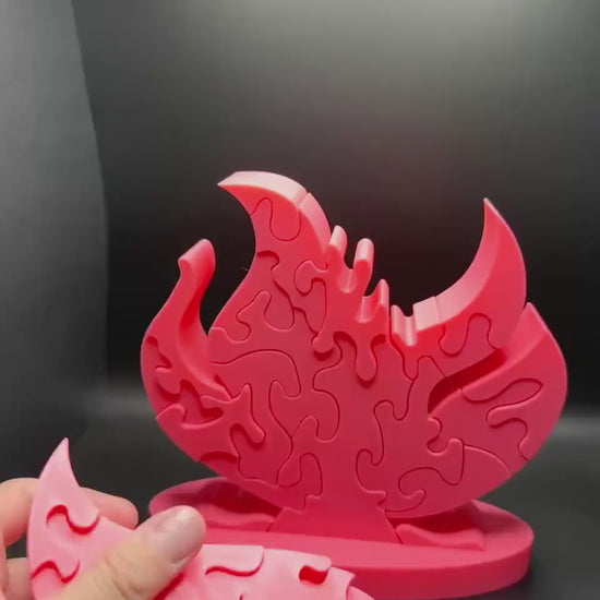 16" Fire Puzzle Survivor Replica - Double-Sided 3D Printed Gift for Puzzle Lovers & Survivor Fans