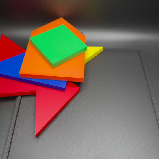 Square Puzzle - 3D Printed Fit All 5 Shapes Inside Box, Great Gift for Puzzle Lovers & STEM Educational Tool