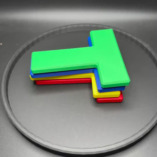Fit 4T in a Circle Puzzle - Brain Game for Intelligence Challenges | 4 T-Shaped Elements and Square Piece | Fun & Engaging Mind Challenge