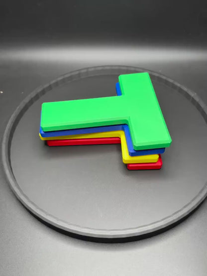 Fit 4T in a Circle Puzzle - Brain Game for Intelligence Challenges | 4 T-Shaped Elements and Square Piece | Fun & Engaging Mind Challenge