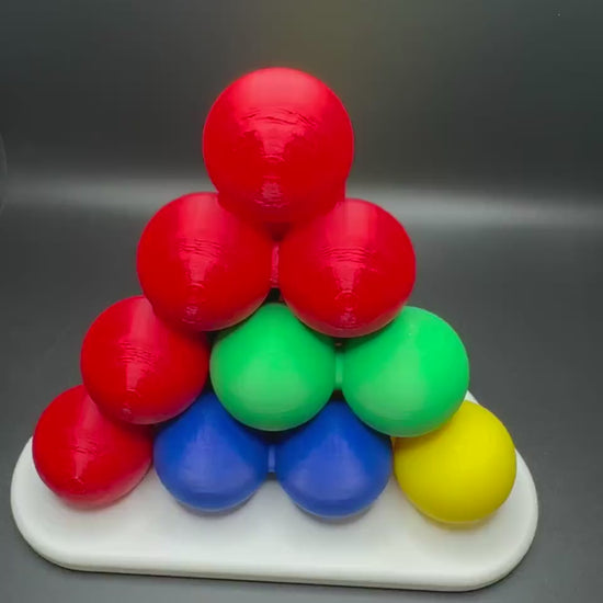 Tetraeder Puzzle - Fun 3D Mind Game, Stack Spheres to Create Pyramid, High Quality Large Size Brain Teaser