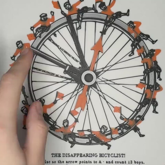 Disappearing Bicyclist Puzzle: Vintage Optical Illusion Puzzle by Sam Loyd, High Quality 3D Print, Fun & Engaging for All Ages