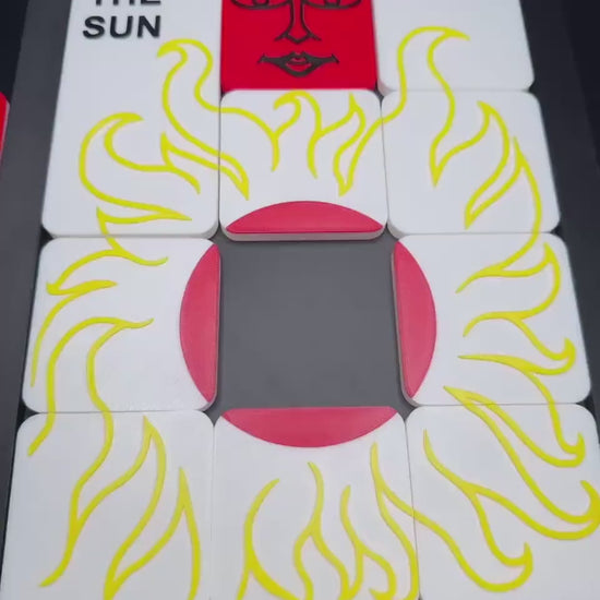 The Sun Sliding Puzzle - Large 3D Printed Puzzle, Interactive Sliding Piece Challenge, Get the Sun Square In The Middle, Mind Teasing Fun