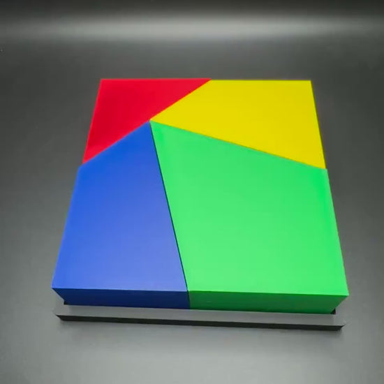 Cube & Triangle Puzzle - Fit 4 Blocks in Trays, Fun Brain Teaser Toy for Kids And Adults, Mind-Bending Challenge Game
