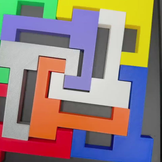 L Shaped 8 Piece Vintage Puzzle - Brain Teaser for All Ages, Fun & Educational Activity, Unique Gift Idea