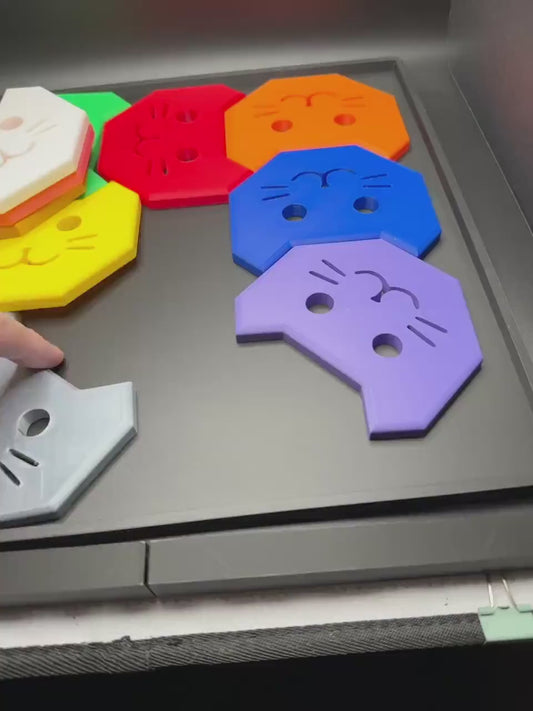 Ten Kittens Puzzle | 3D Printed Cat Brain Teaser | Challenging Fit Puzzle | Unique Gift for Cat Lovers & Puzzle Fans