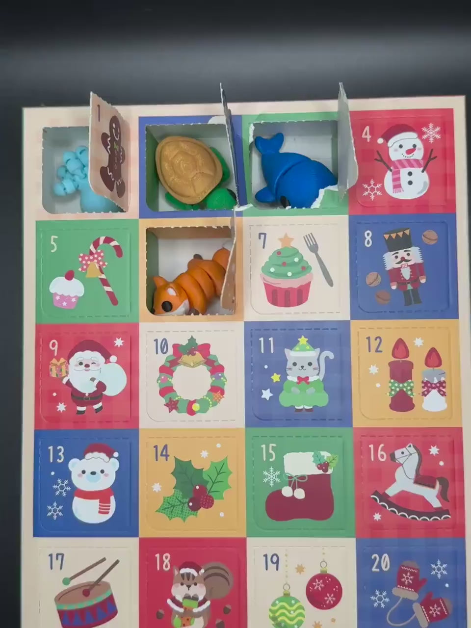 Advent Calendar - Larger Mini Animals & Toys, Articulating Tiny Fidget Toy, Over 24 Unique Models, ** Limited Holiday Run**